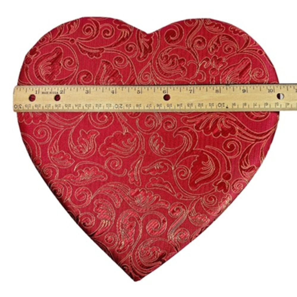 Heart Shaped Russell Stover Candy Box with Padded Fabric Lid Empty 10.5"‎ - Picture 12 of 12